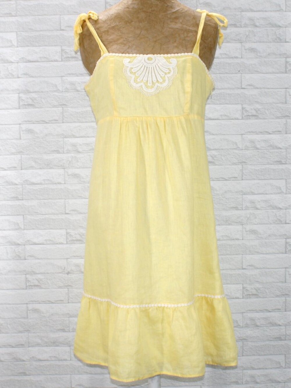 LILLY PULITZER CORMICK Dress Linen Sundress Summer Lightweight Yellow White